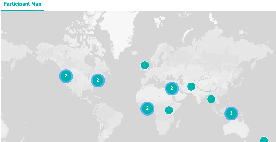 Map of participant locations