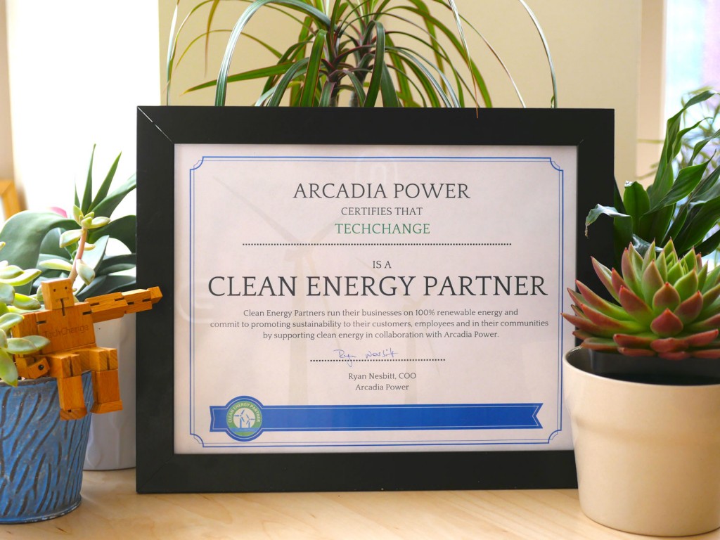 TechChange goes Green with Clean Energy from Arcadia Power