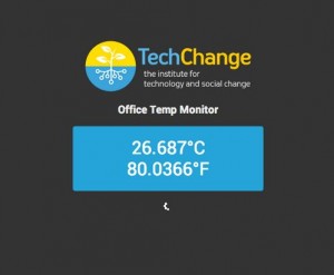 Screenshot of our office temperature as measured by Arduino sensor.