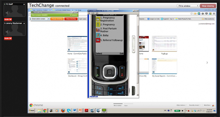 Screenshot of a Live Event Demo in mHealth