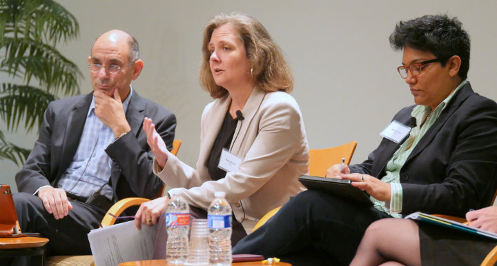 Kerry Bruce speaks at the first panel