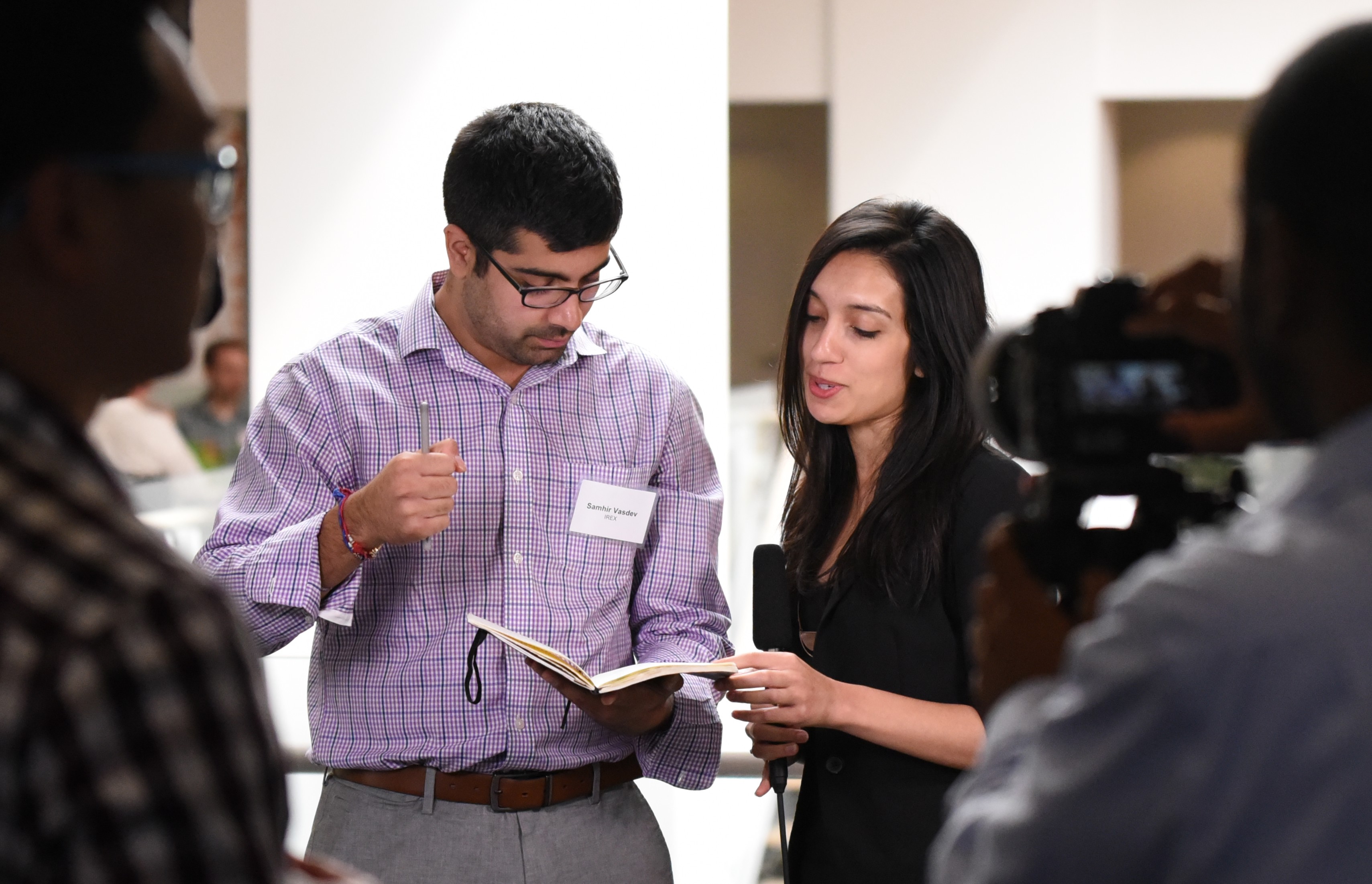 Two persons conducting an interview